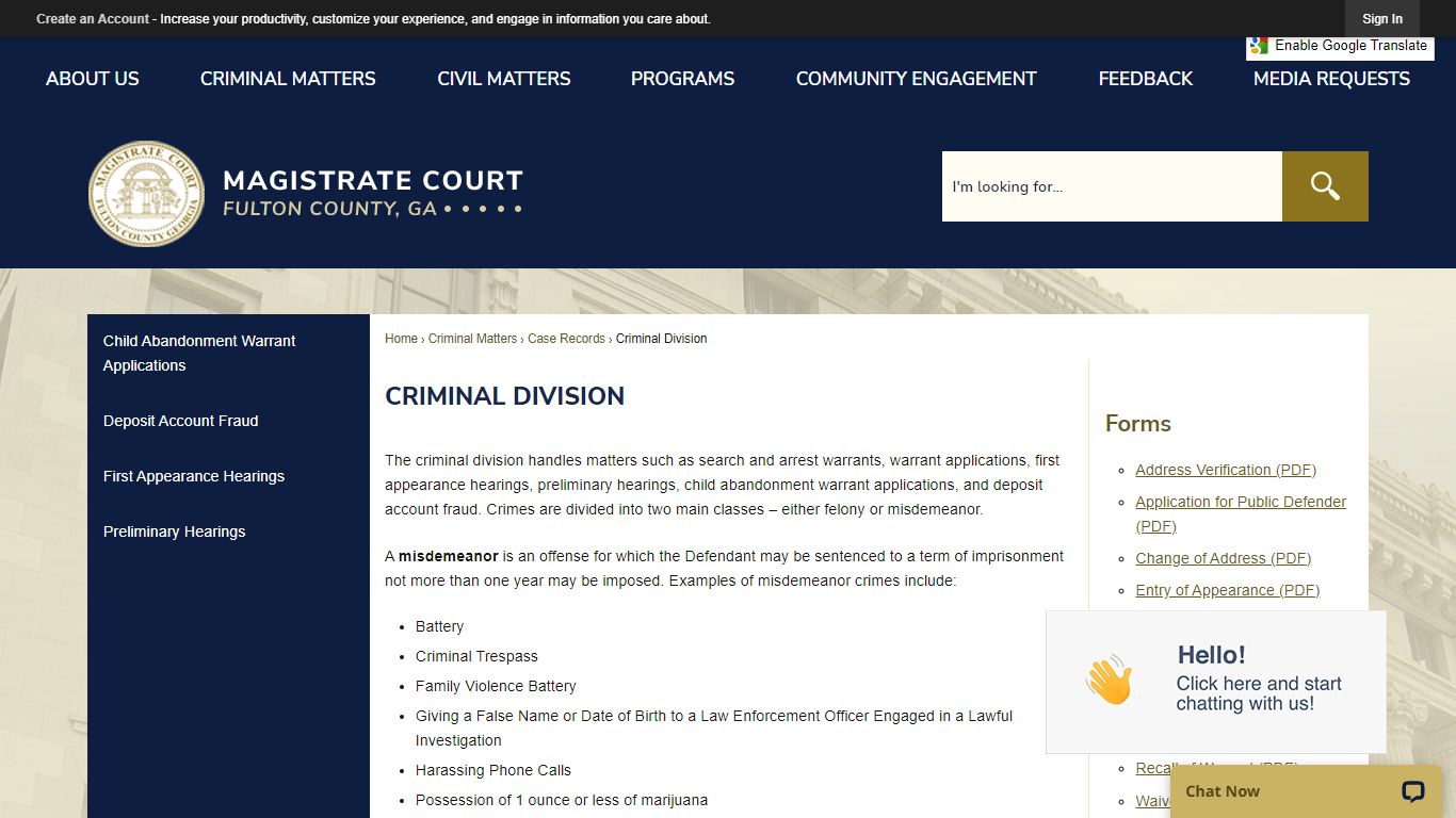 Criminal Division | Fulton County Magistrate Court, GA