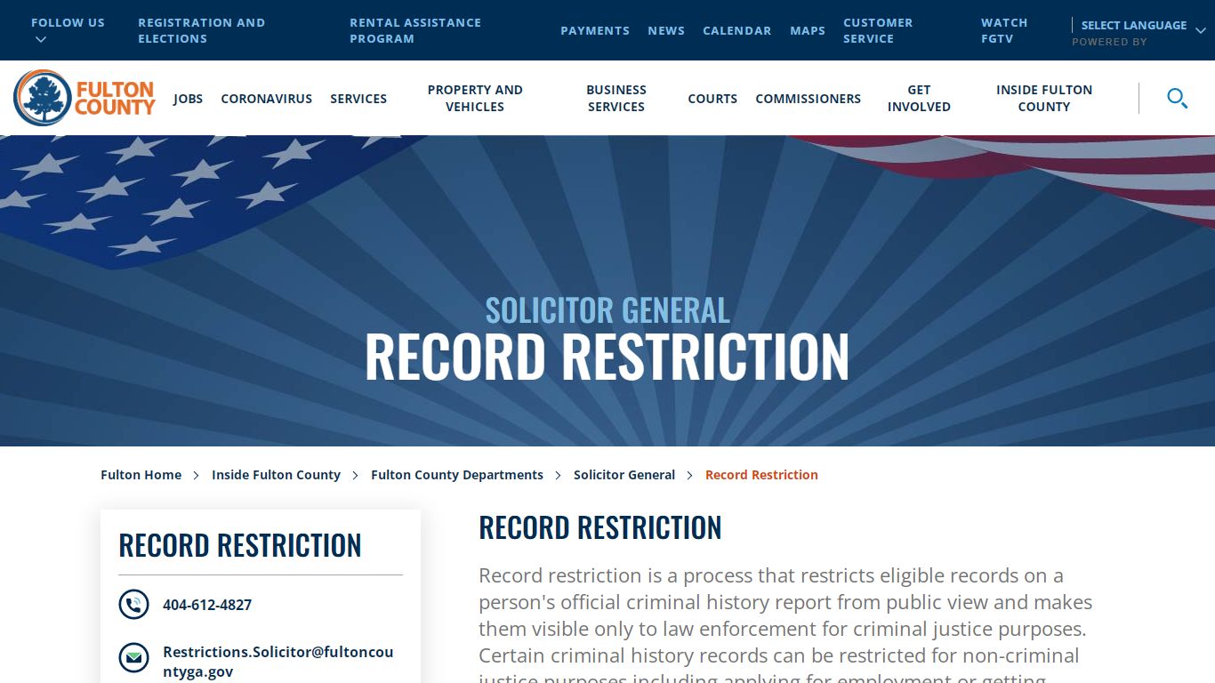 Record Restriction - Fulton County, Georgia